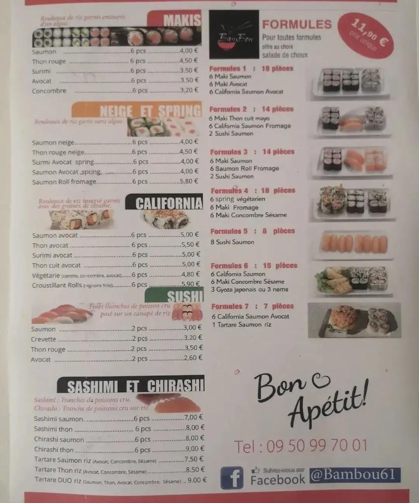 BAMBOU Thaï et Sushi - Menu Image 1
